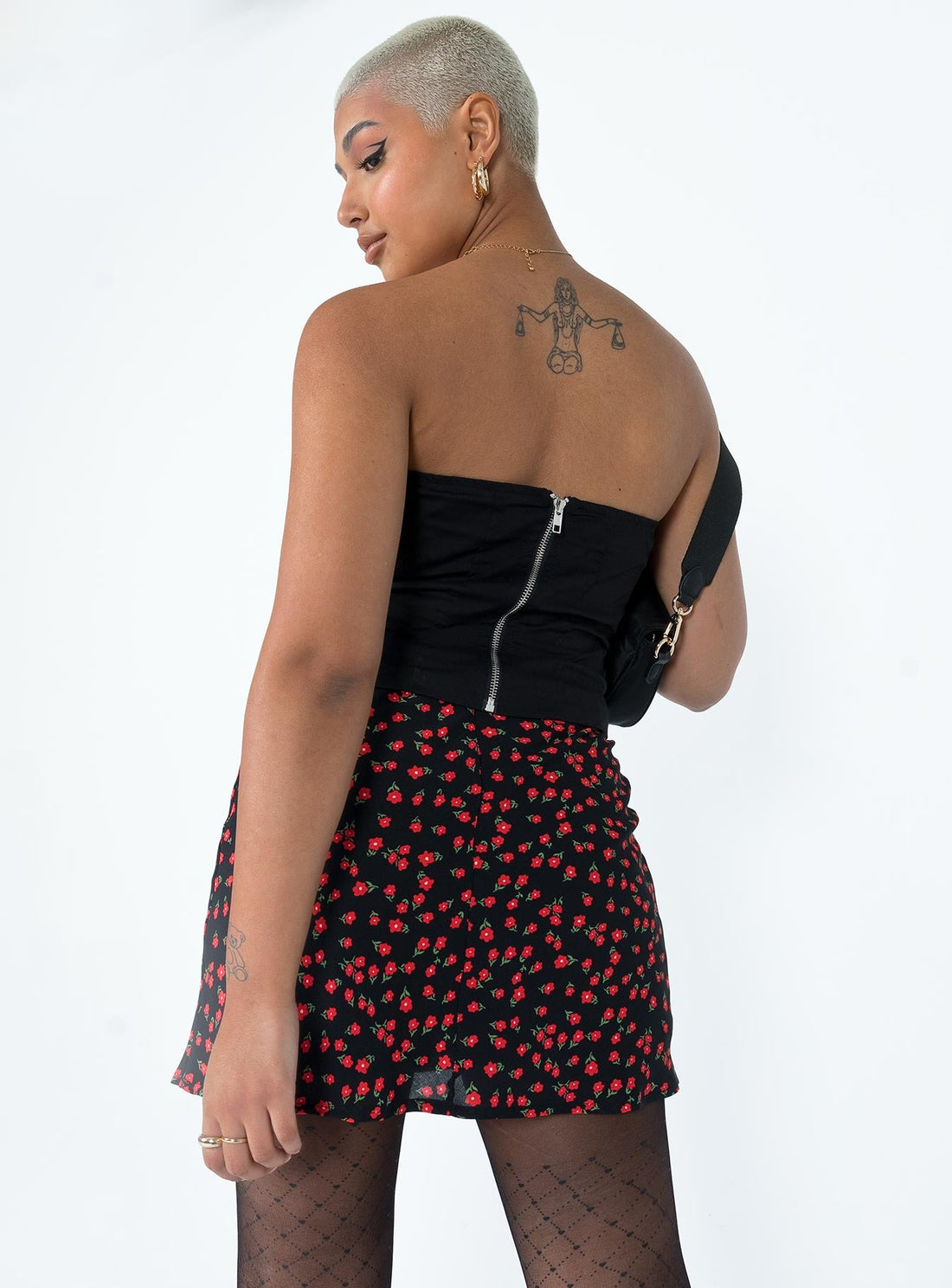 Kerri Mini Skirt Black Floral