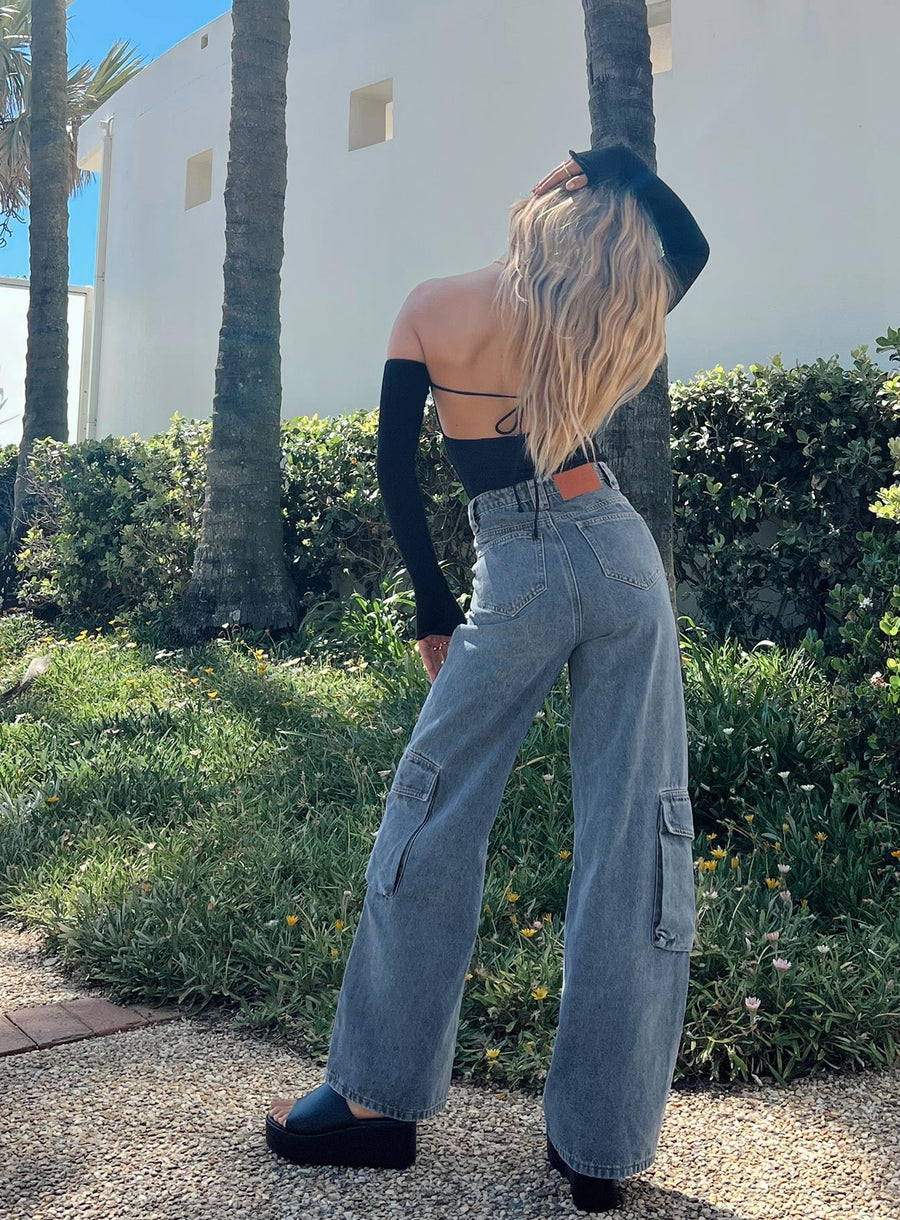 Randle Cargo Jeans Mid Wash Denim