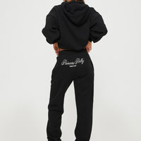 Princess Polly Track Pants Script Black / Ivory