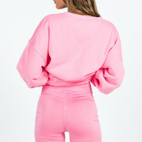 Princess Polly Bike Shorts Squiggle Text Pink / Red