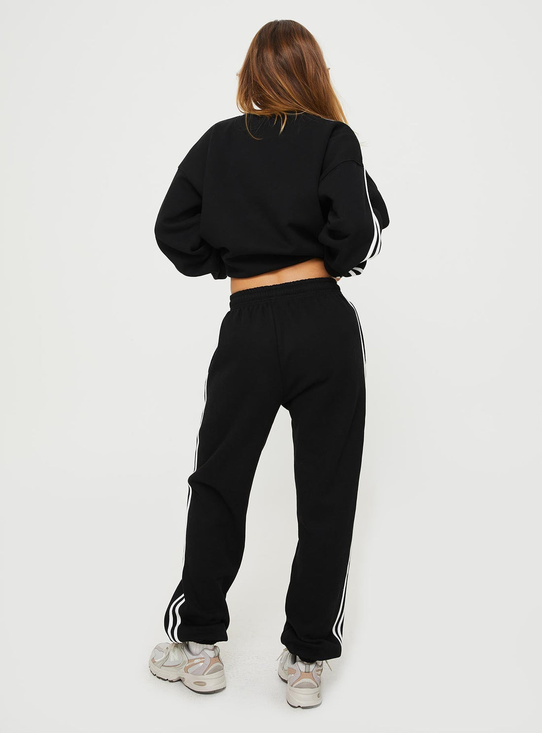 Princess Polly Track Pants Stripe Black / White