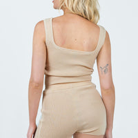 Maibelle Knit Shorts Beige