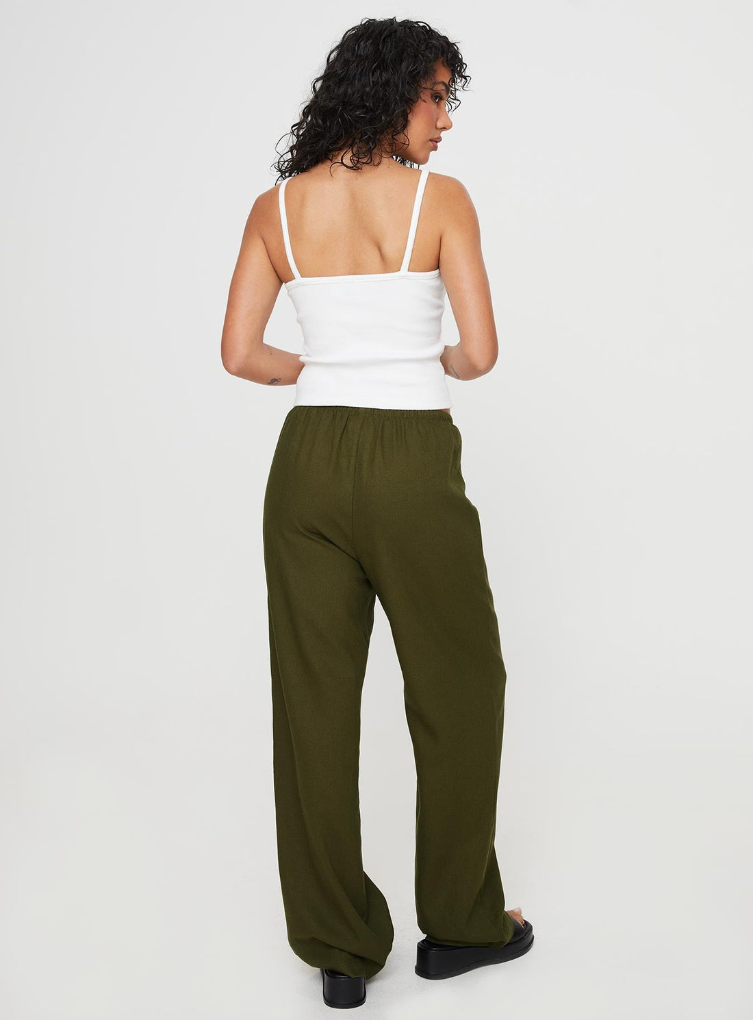 Breeta Drawstring Pants Olive