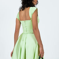 Cornell Satin Mini Skirt Green