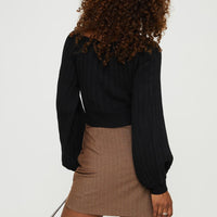 Ravyn Skort Brown Pinstripe