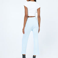Ginny Ribbed Knit Pants Blue