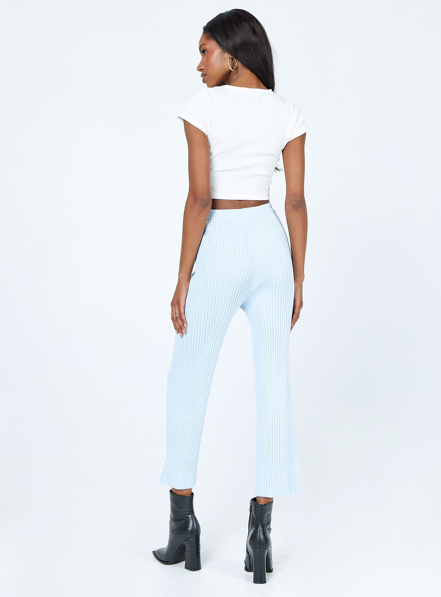 Ginny Ribbed Knit Pants Blue