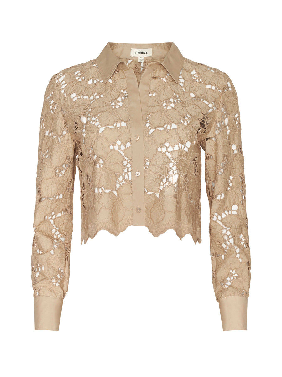 Seychelle Cropped Eyelet Blouse