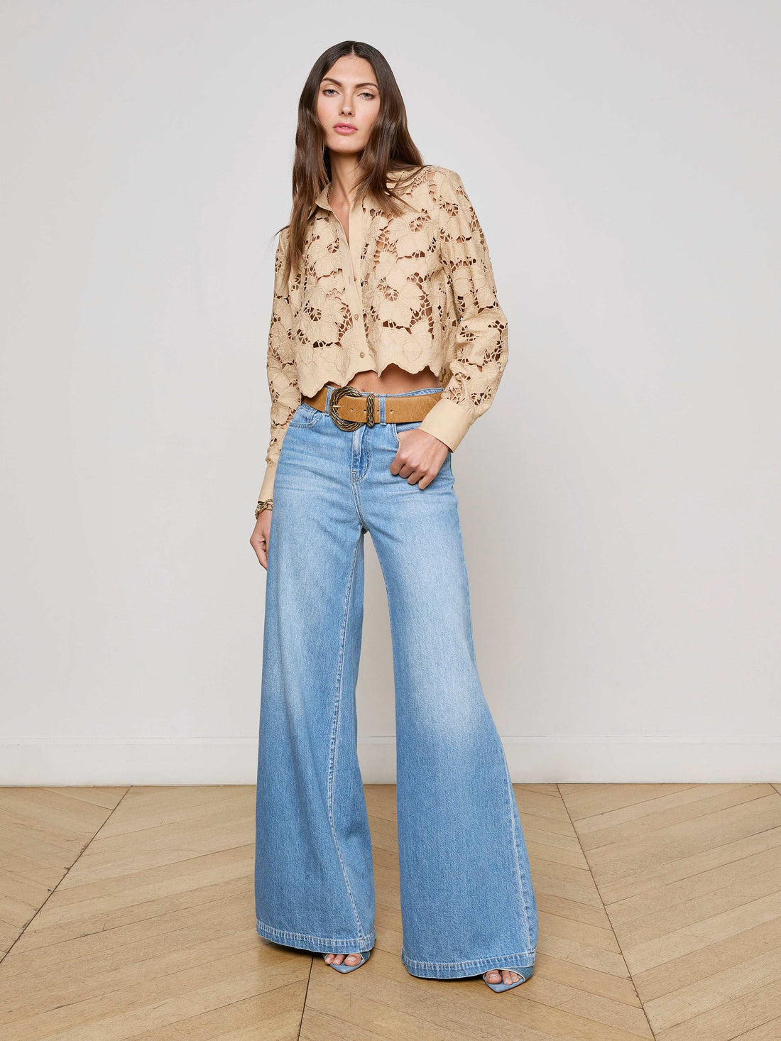 Seychelle Cropped Eyelet Blouse