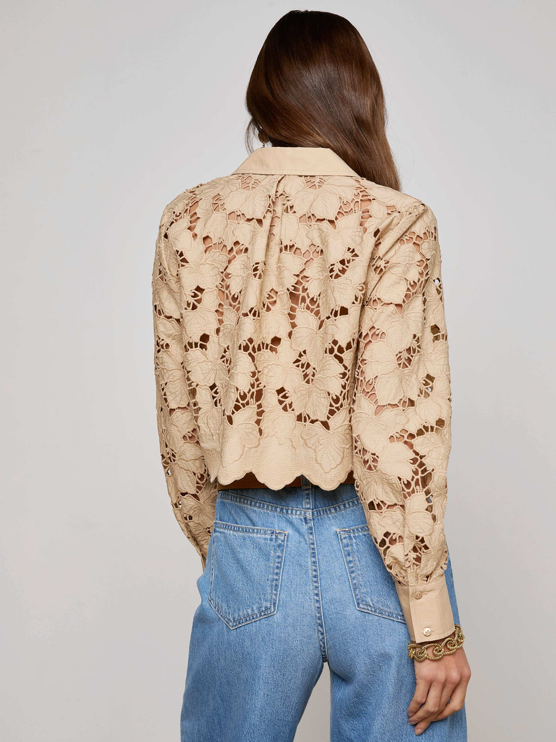 Seychelle Cropped Eyelet Blouse