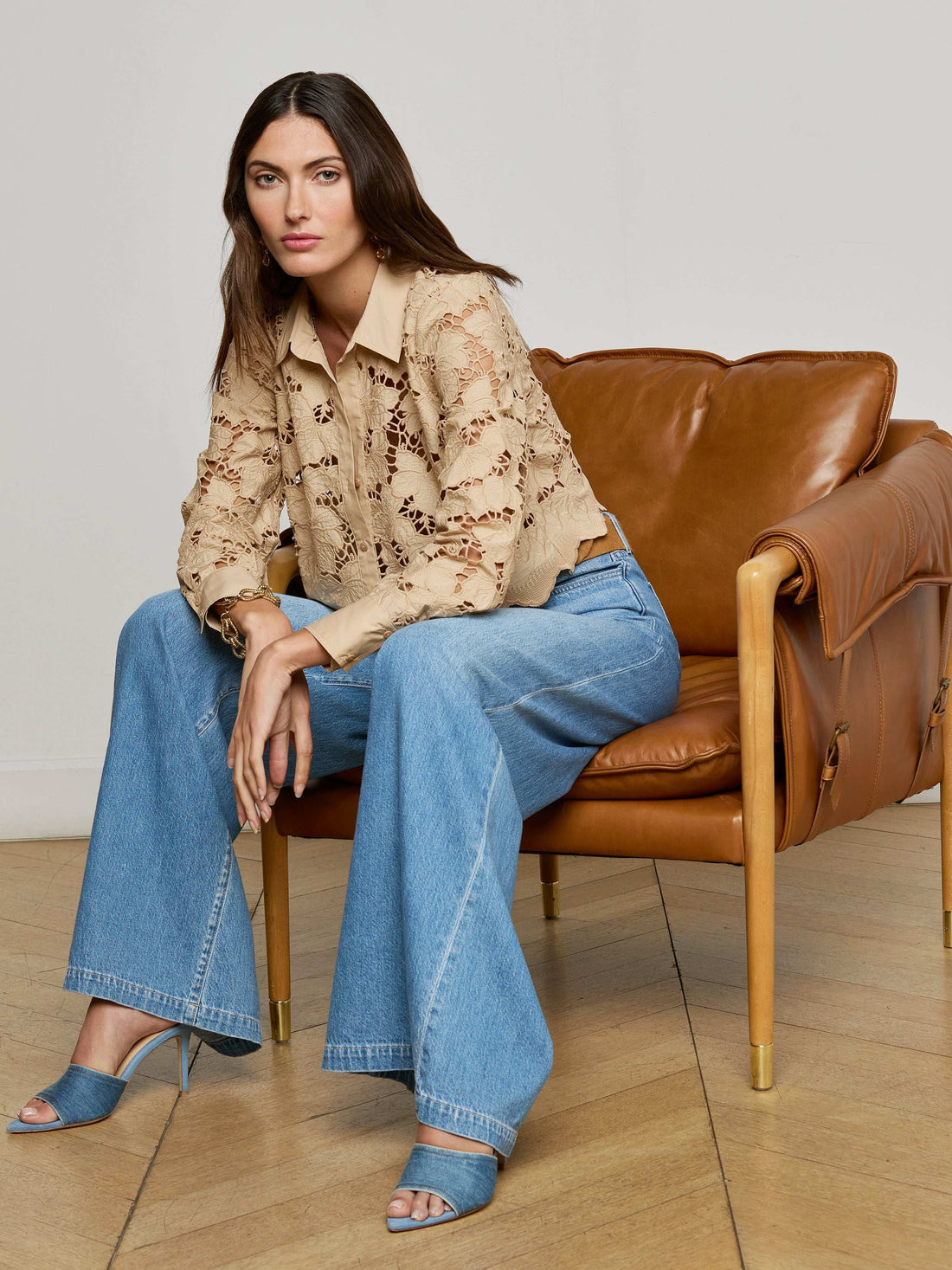 Seychelle Cropped Eyelet Blouse