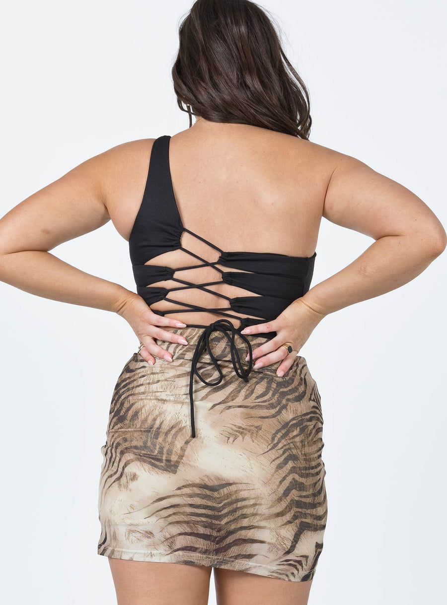 Motel Plata Skirt Tiger Brown