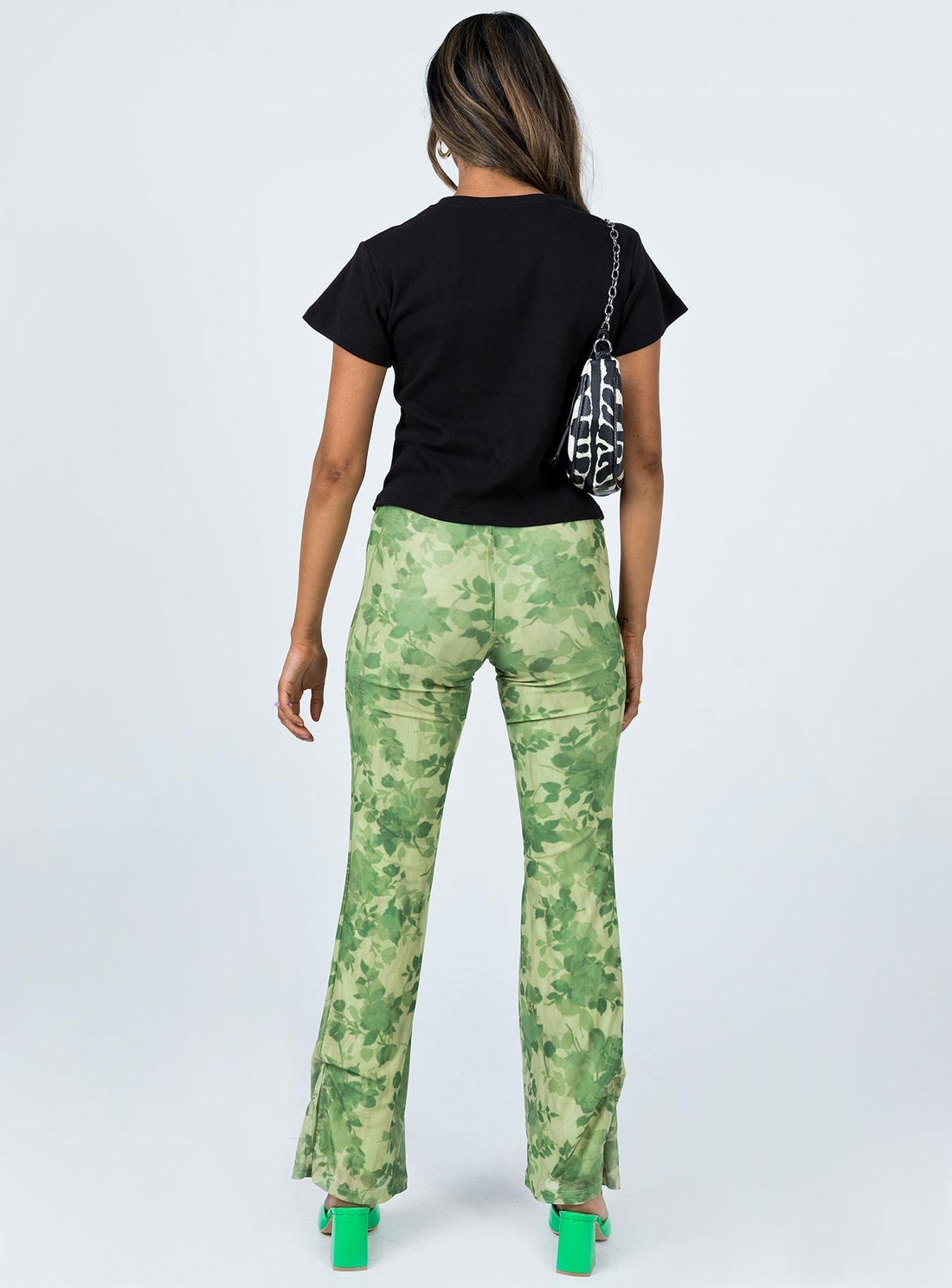 Motel Heny Trouser Blurred Floral Green