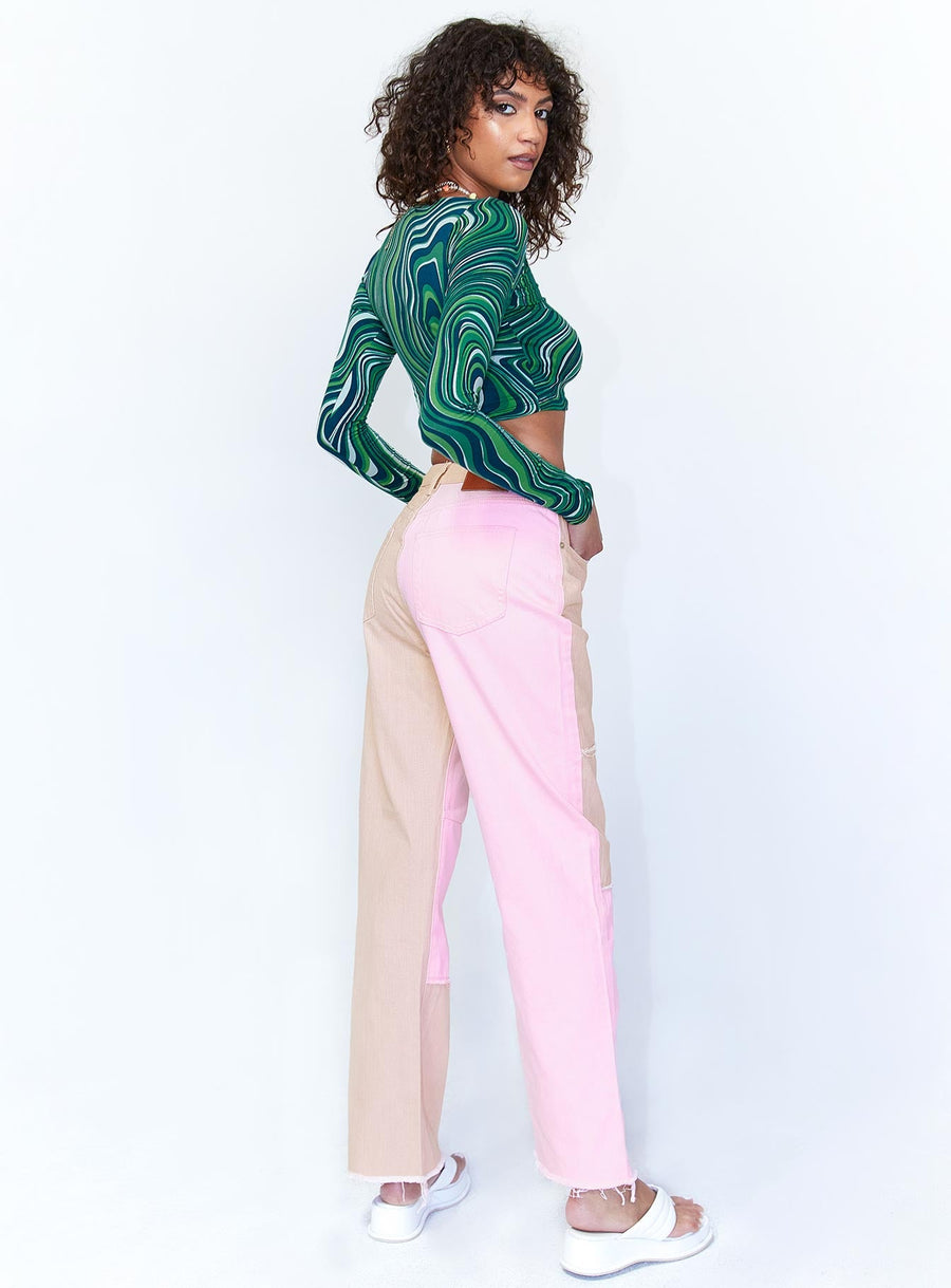 Kaisha Denim Jeans Pink