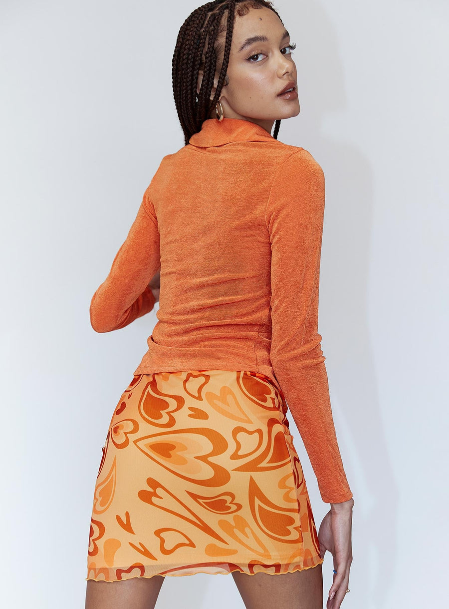 Theordore Mini Skirt Orange