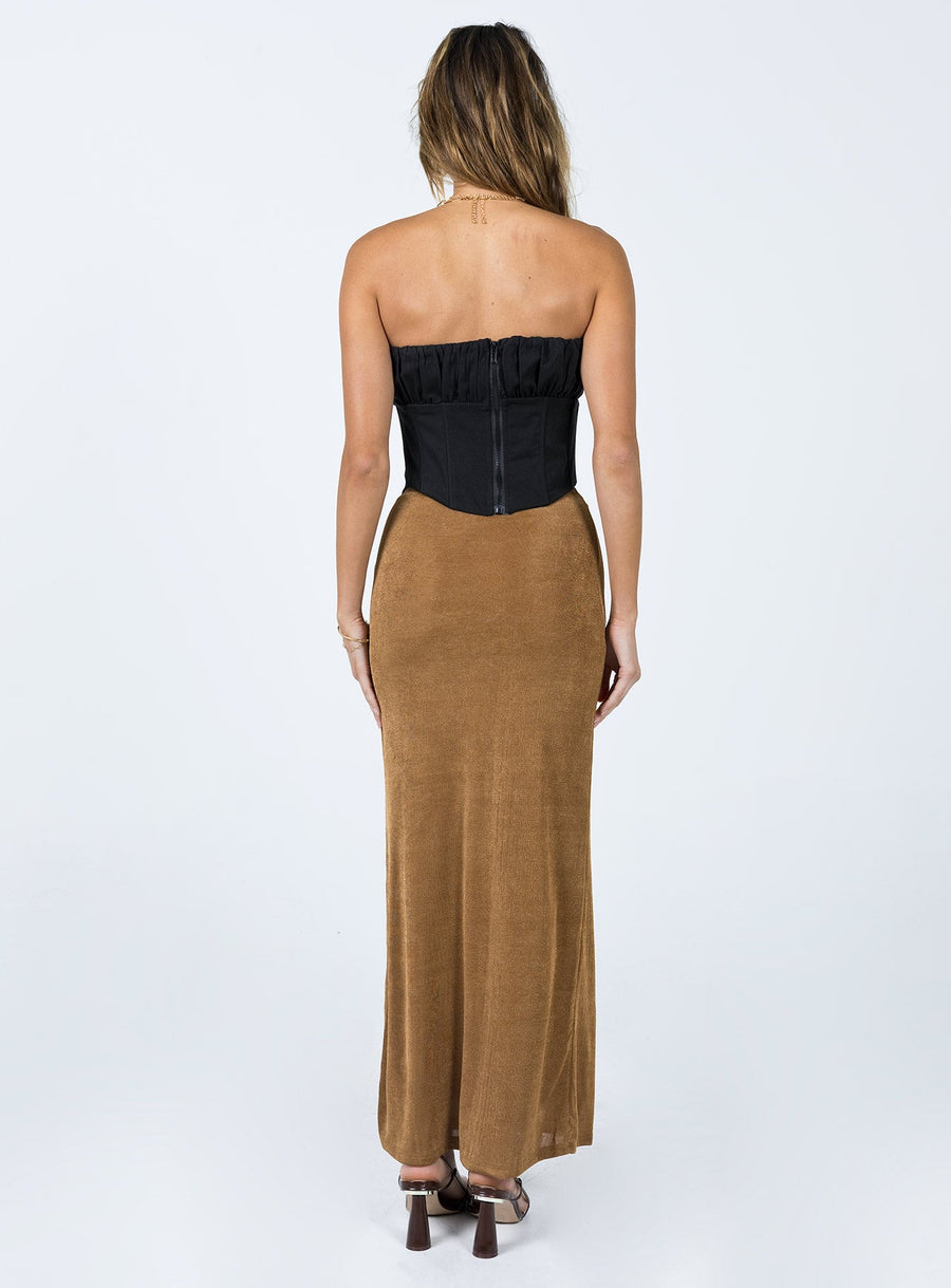 Harriette Maxi Skirt Brown