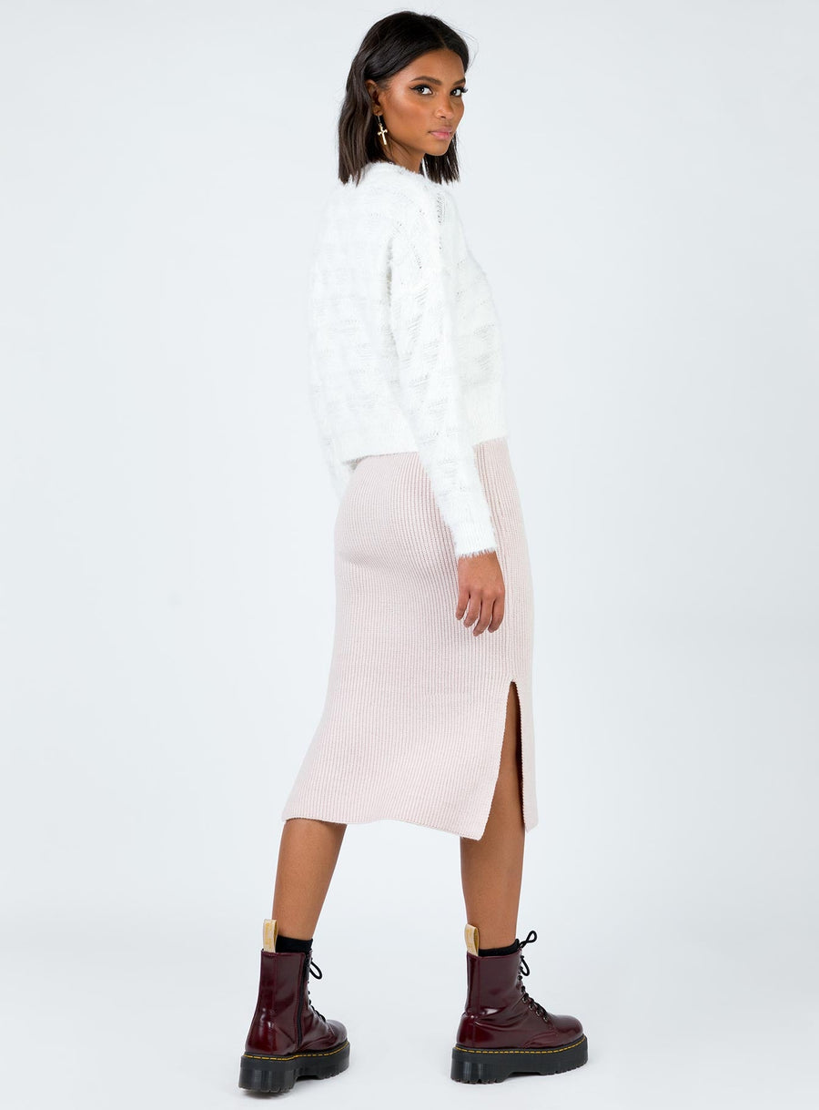 Zanna Midi Skirt Nude Pink