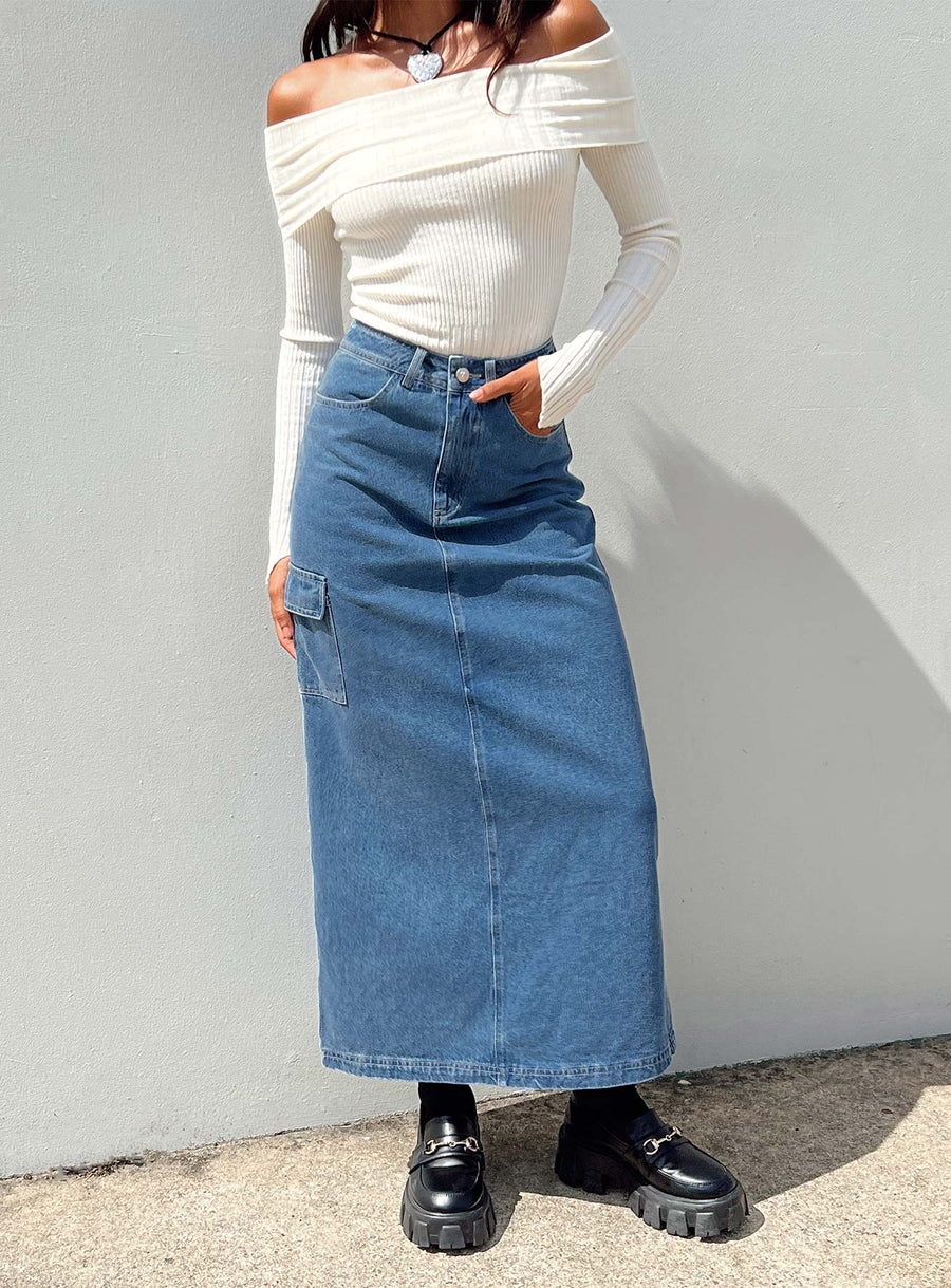 Harben Denim Maxi Skirt