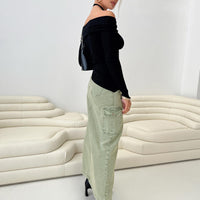 Mcguane Denim Midi Skirt Green