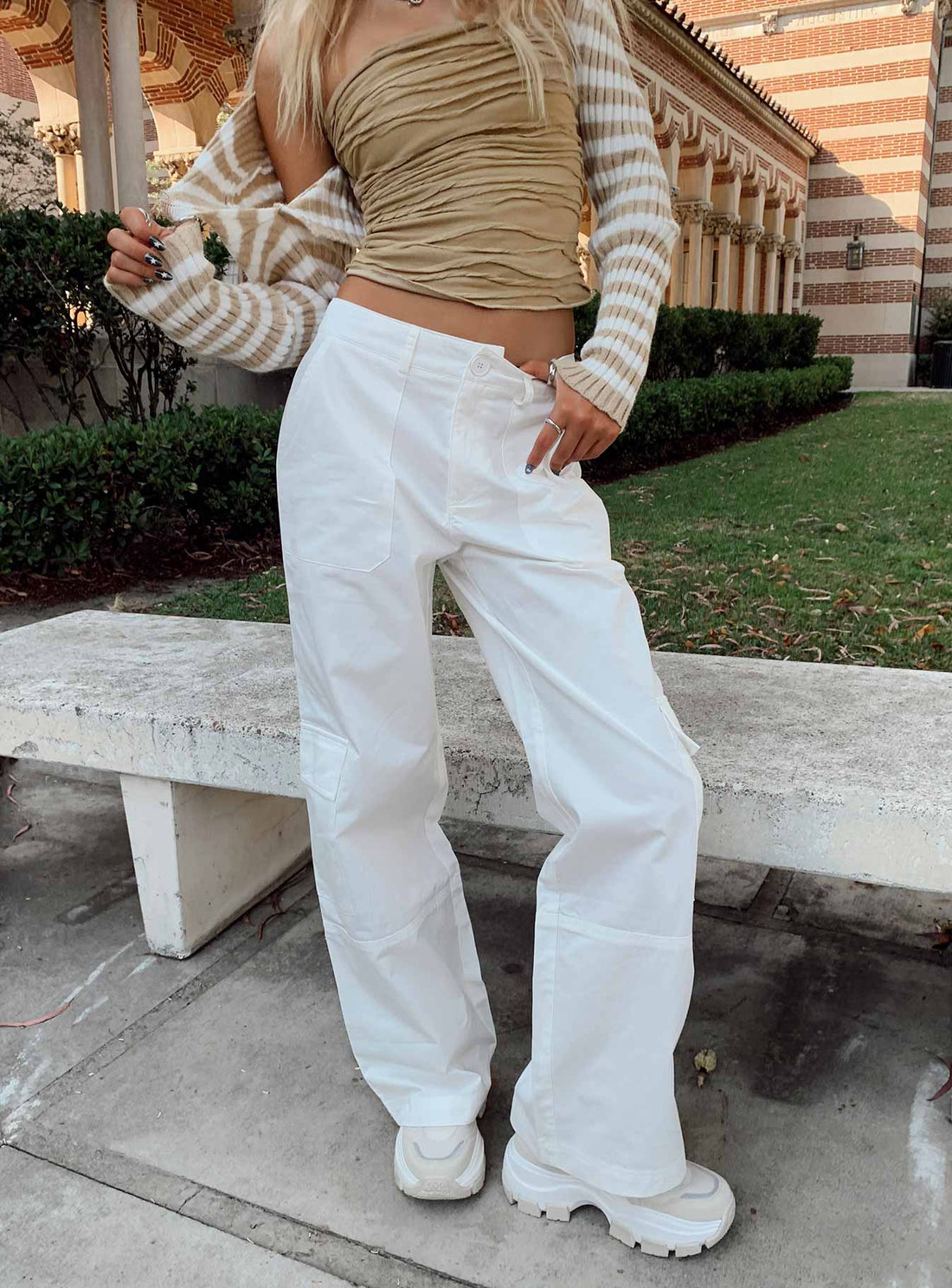 Ayla Linen Pants White