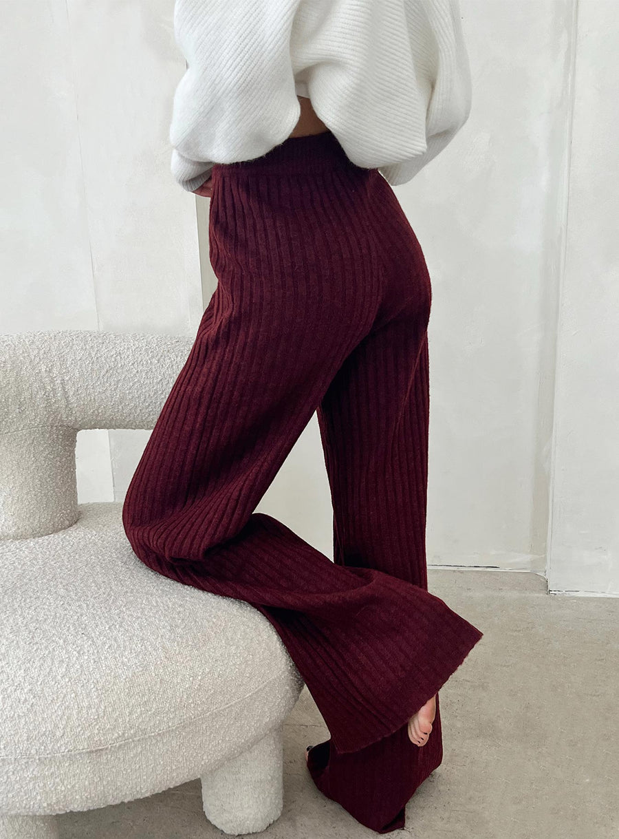 Montana Knit Pants Maroon