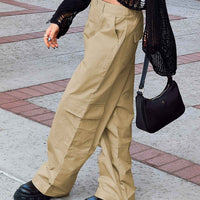 Luna Mid Rise Cargo Pants Beige