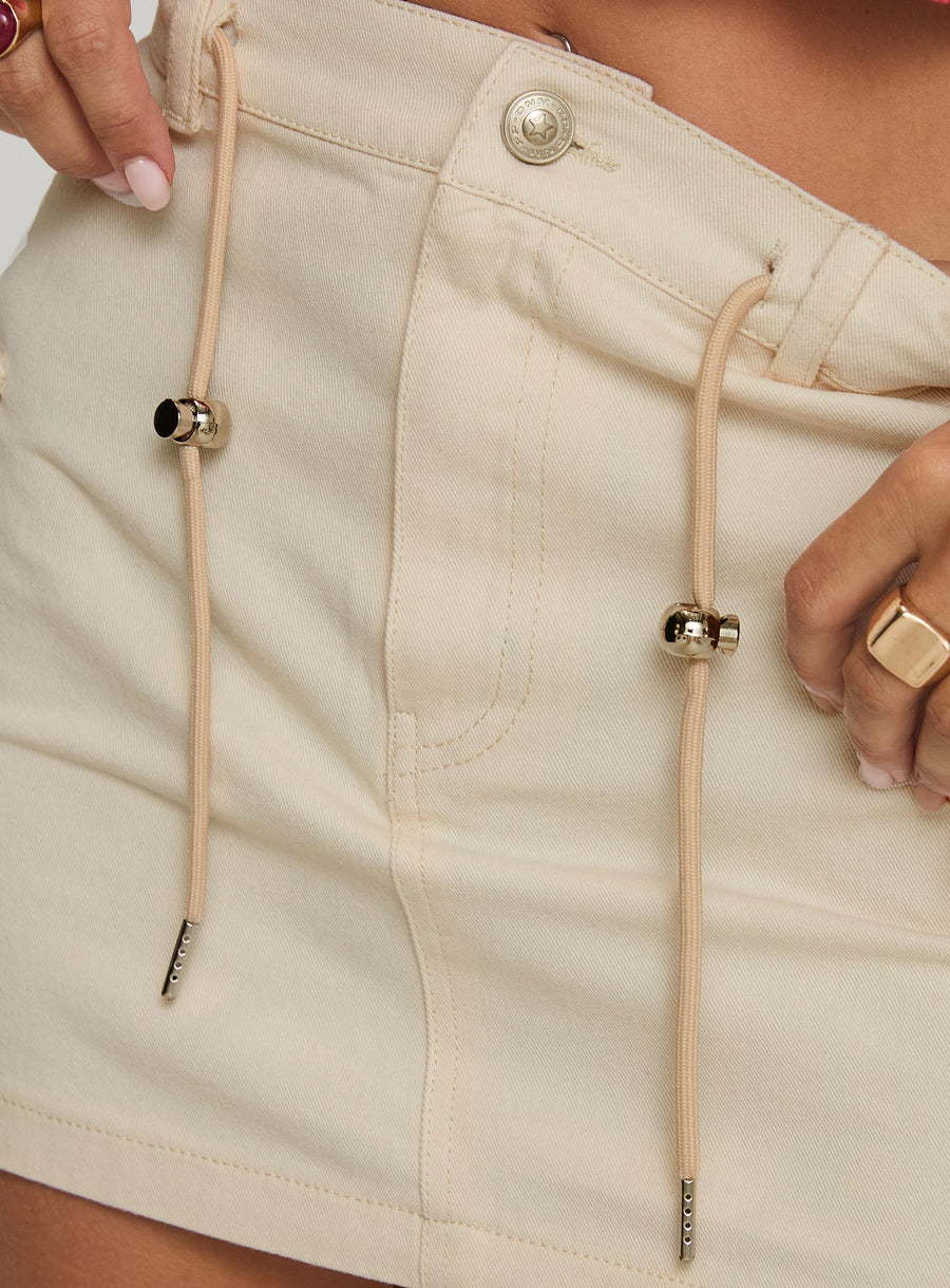 Torres Cargo Mini Skirt Cream