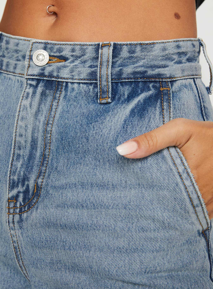 Jewelz High Rise Wide Leg Jeans Light Wash