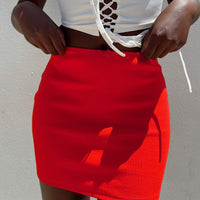 Kael Mid Rise Mini Skirt Red