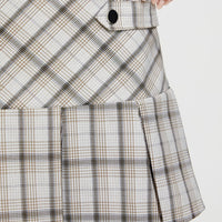 Santaigo Pleat Mini Skirt Neutral Check