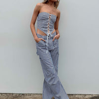 Miami Vice Pants Navy Pinstripe