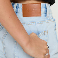 Get It Right Mid Rise Denim Shorts Light Wash