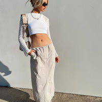 Crosswalk Maxi Skirt Beige