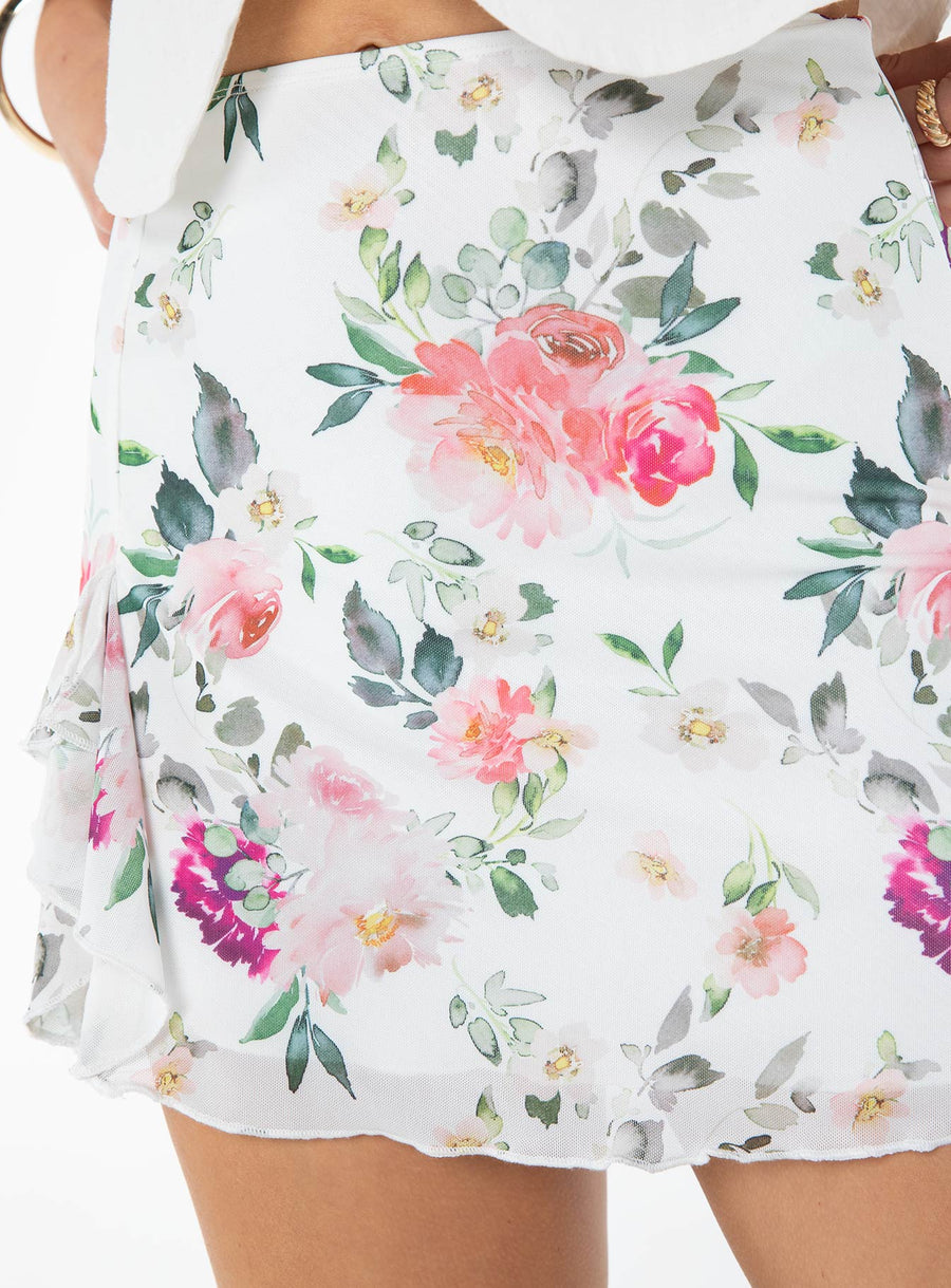 Fallen Roses Mini Skirt Multi