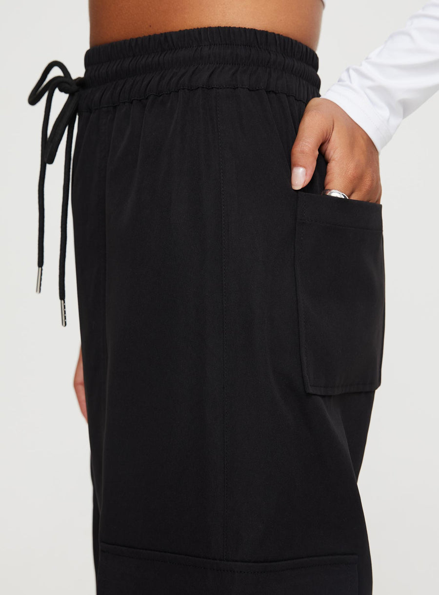 Presson Cargo Pants Washed Black