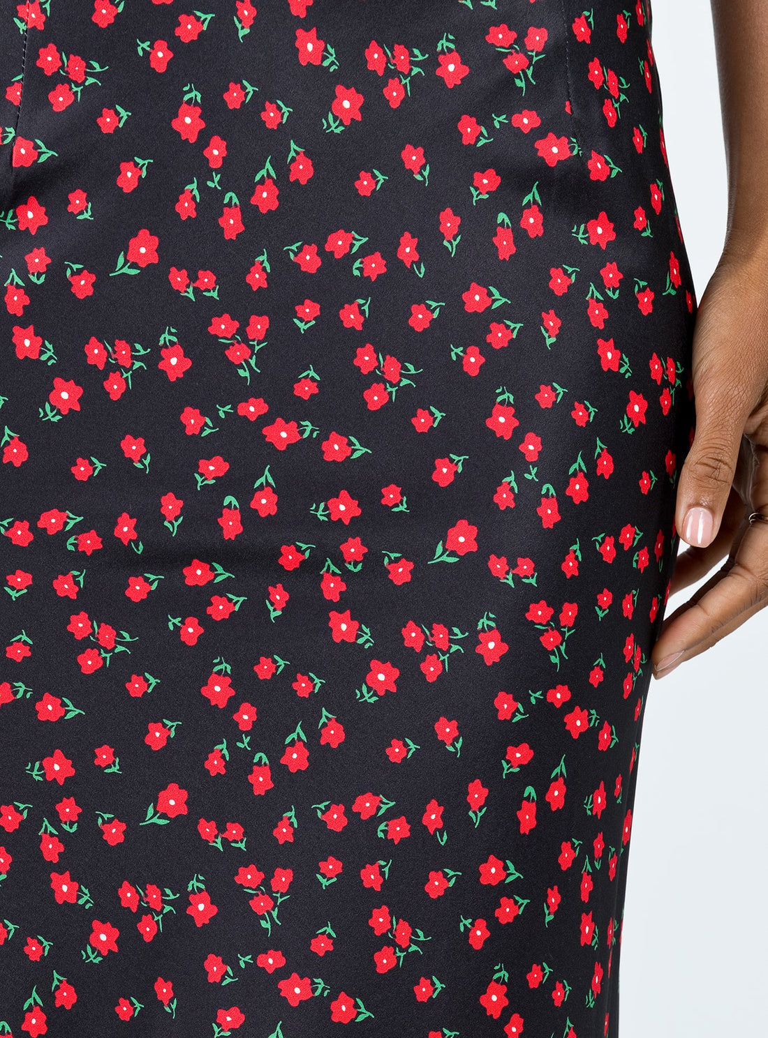 Jodie Maxi Skirt Black Floral