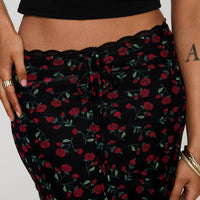 Donabella Mesh Maxi Skirt Black / Red