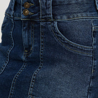 Reel It In Denim Mini Skirt Dark Wash