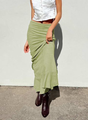 Raven Mid Rise Skirt Sage