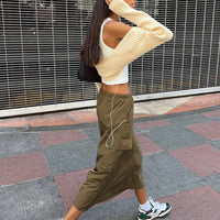 Ferguson Parachute Maxi Skirt Khaki