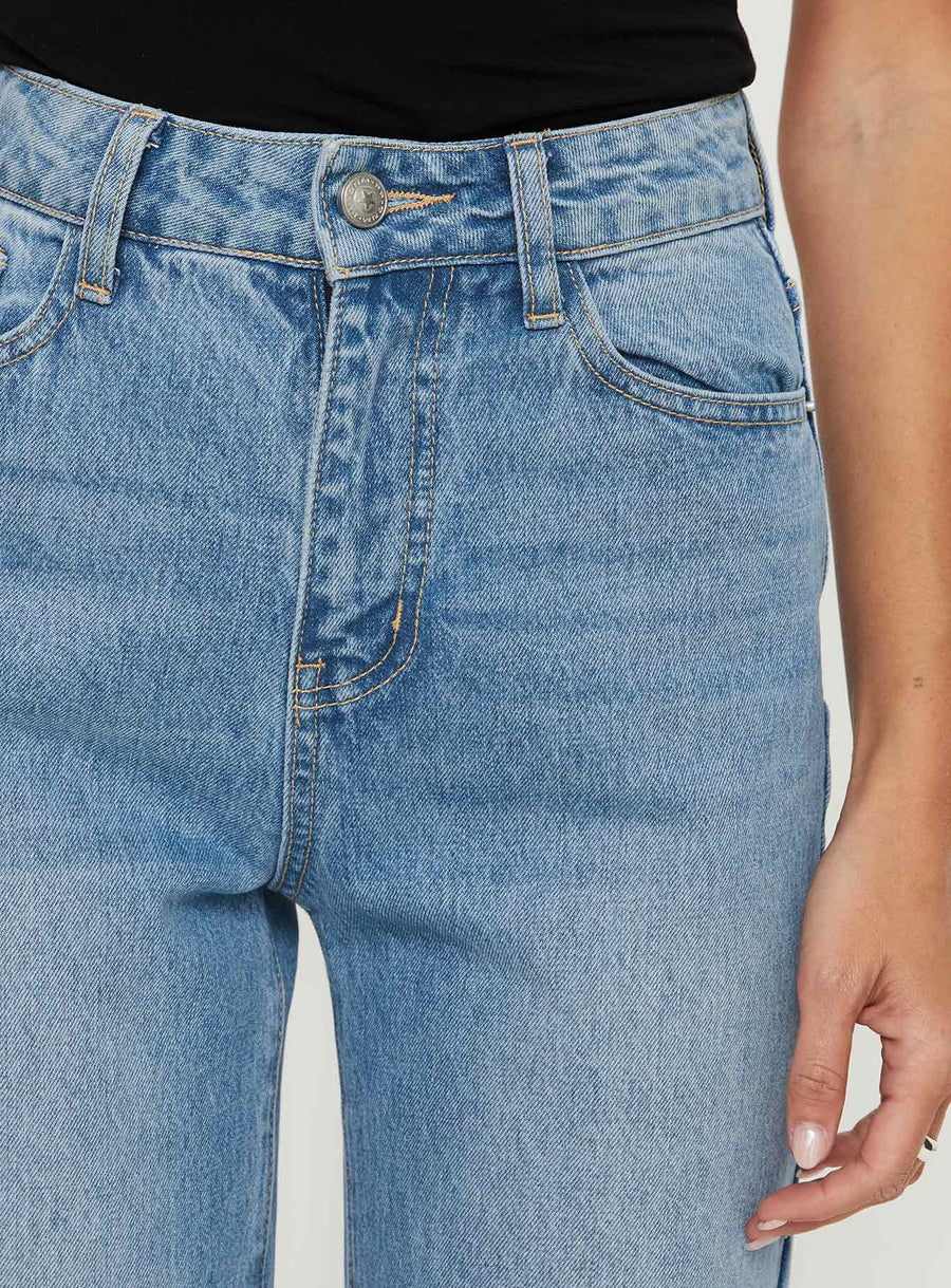Henesey High Rise Straight Leg Jeans Mid Wash Tall