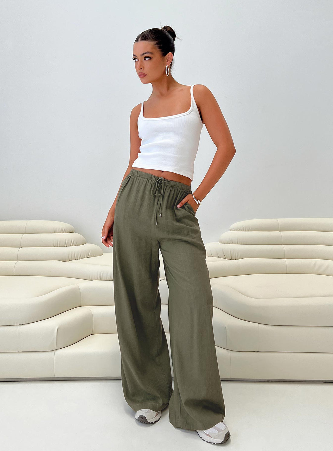 Ogilvie Linen Blend Pants Olive
