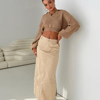 Devine Cargo Maxi Skirt Stone