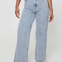 Nicolo High Rise Straight Leg Jeans Light Blue Wash