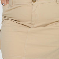 Lydie Cargo Mini Skirt Beige Curve