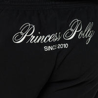 Princess Polly Track Pants Script Black / Ivory Curve