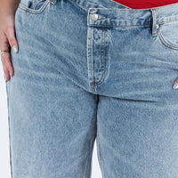 Holly Asymmetric Straight Leg Jean Light Wash Denim Curve