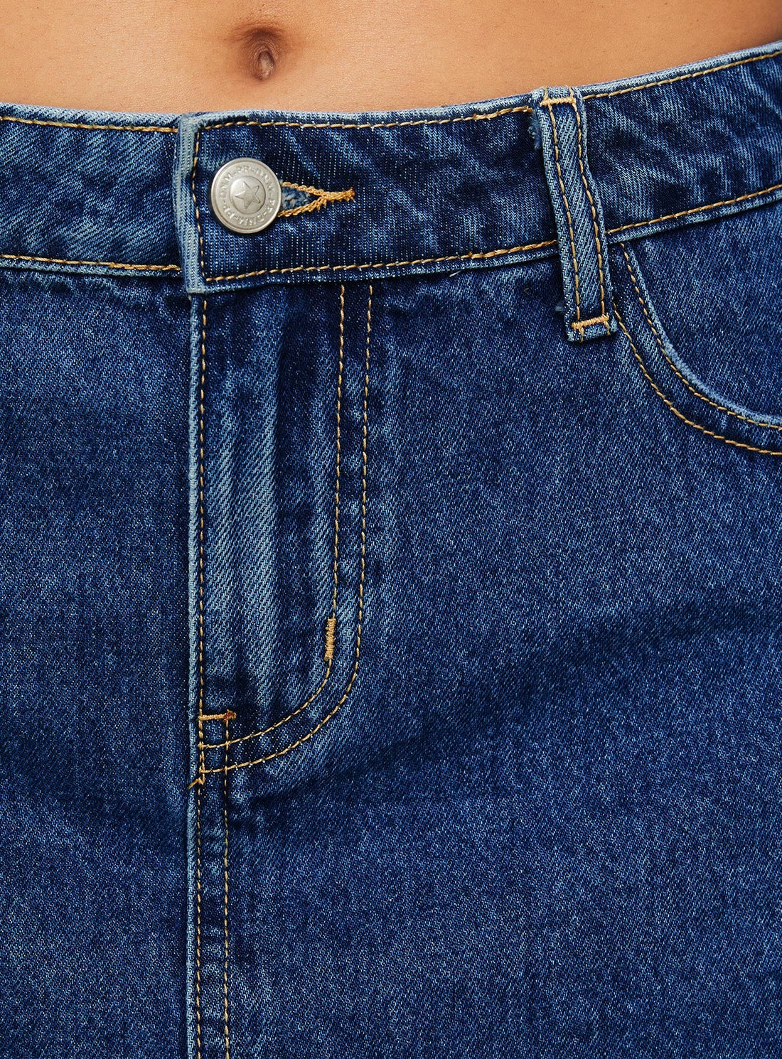 Nickei Denim Mini Skirt Mid Wash Tall