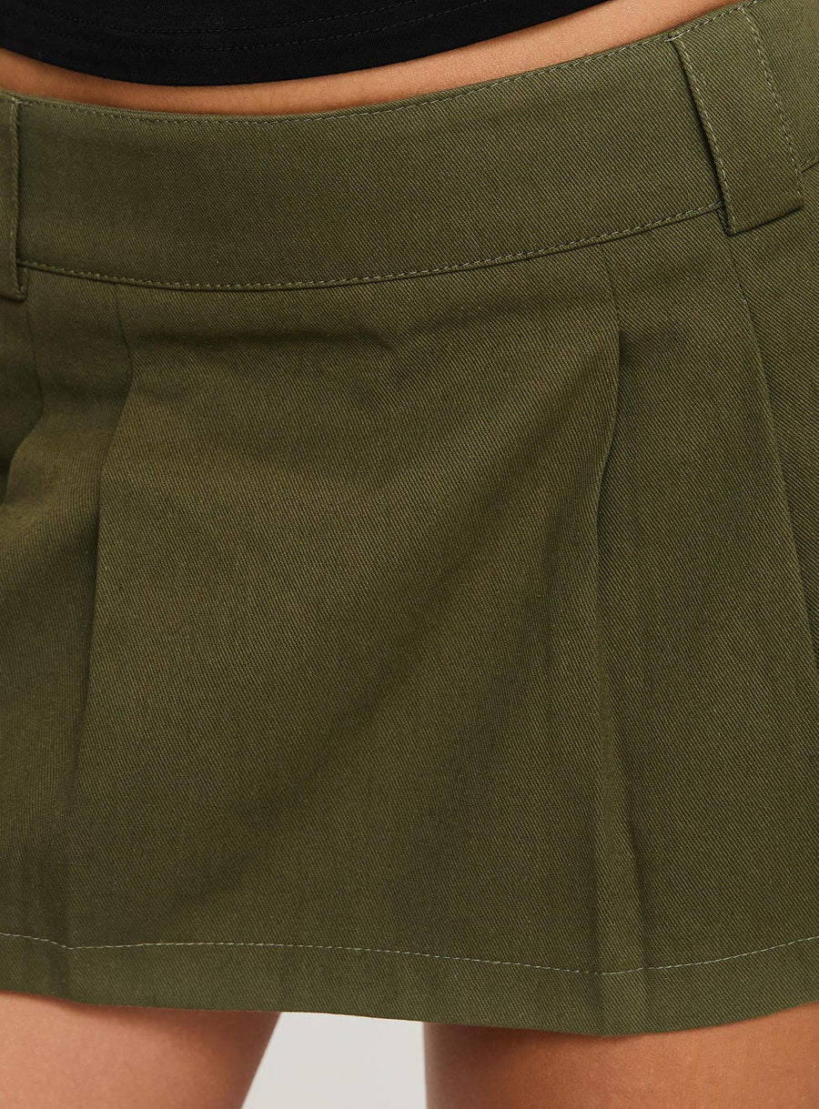 Leon Cargo Mini Skirt Olive