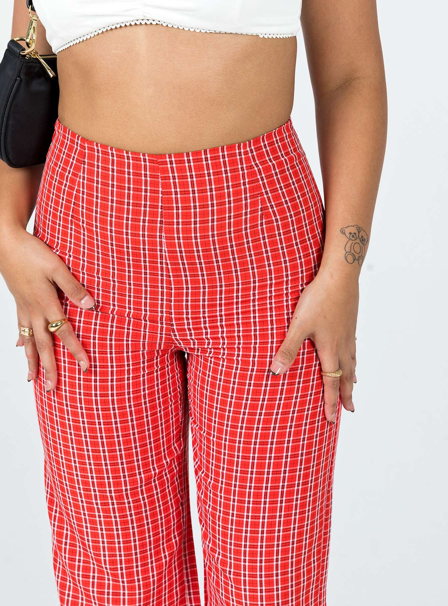 Euros Pants Red Tartan